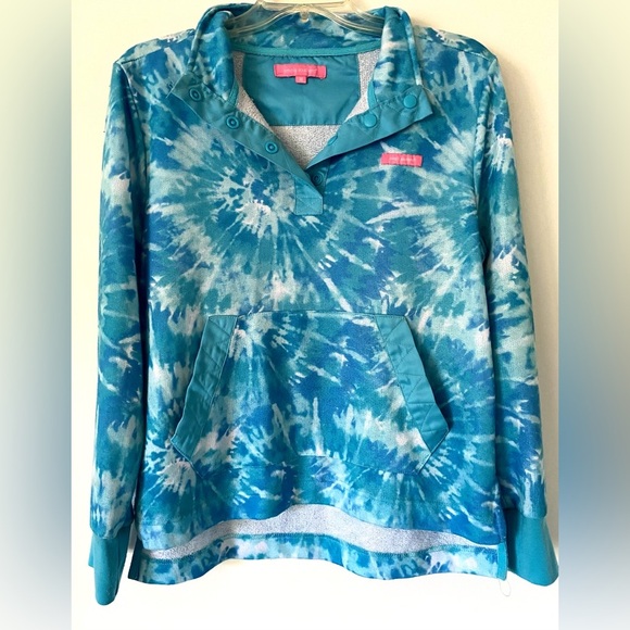Simply Southern Tops - Simply Southern Pullover Sweatshirt in Teal/Blue/White Tie-Dye M
